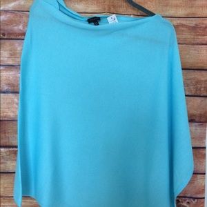 Talbots Sky Blue Knit Poncho NWT M/L